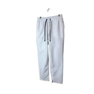 Fabletics Jogger Pants Womens Medium White Woven Elastic‎ Waist Pockets Lounge